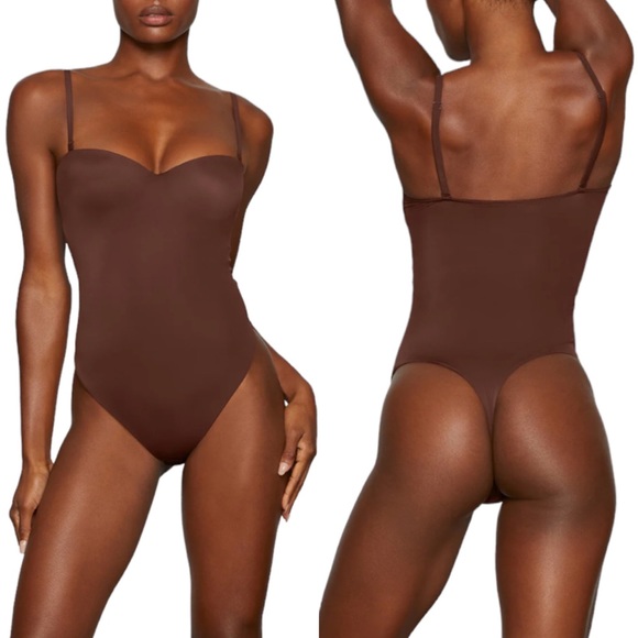 SKIMS Other - Skims Contoured Lift Thong Underwire Bodysuit Cocoa Size L NWT